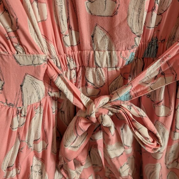 Anthropologie Maeve Tourista Sailboat & Anchor Pink Romper Nautical Size 4 - Picture 7 of 10